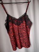 Top leopard rouge