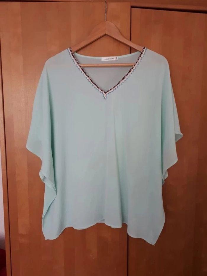 Blouse turquoise clair ample Samar Moda S/M - photo numéro 1