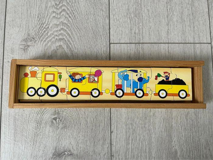 Puzzle en bois 4 petits trains - photo numéro 4