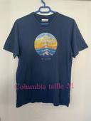 T-shirt à manches courtes bleu marine motif devant Columbia taille M