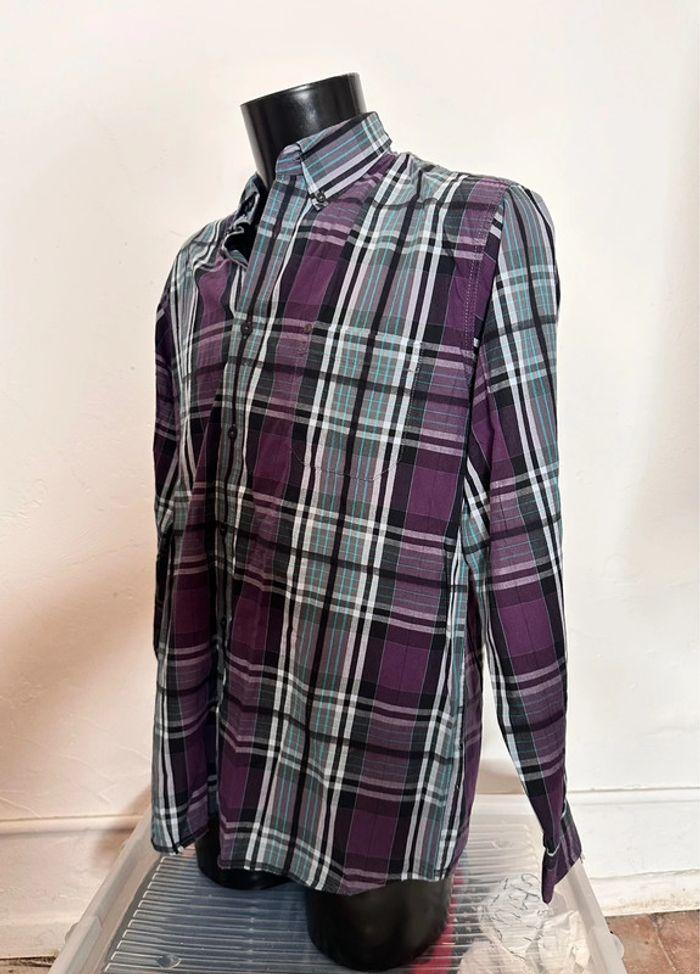 Belle chemise tartan violet TBS taille L - photo numéro 2