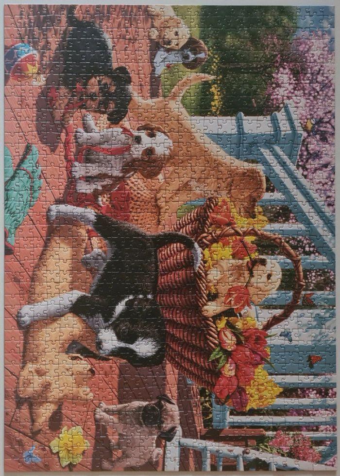 Puzzle 1000 pièces complet excellent état modèle "Bébés chiens" - photo numéro 4