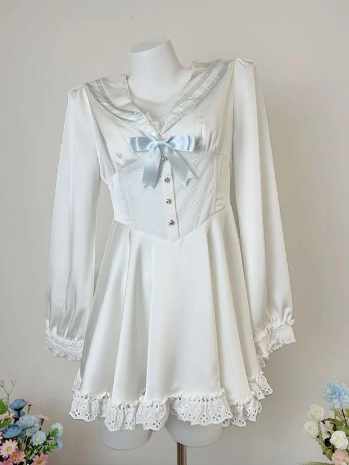 Dress Robe style Blue Marin Navy Lolita Cosplay Cute Kawaii - photo numéro 3