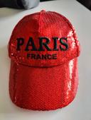 Casquette à sequins rouge