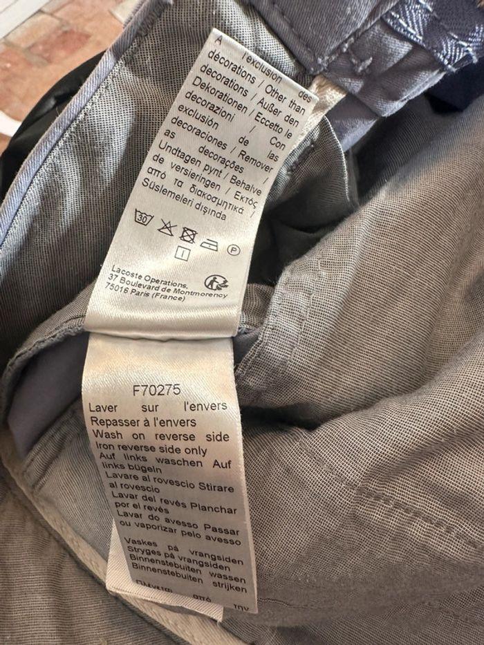 Pantalon toile Lacoste bleu ciel taille 38 - photo numéro 10