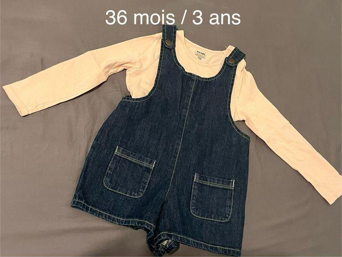 Ensemble salopette en jean & pull 3 ans - photo numéro 1