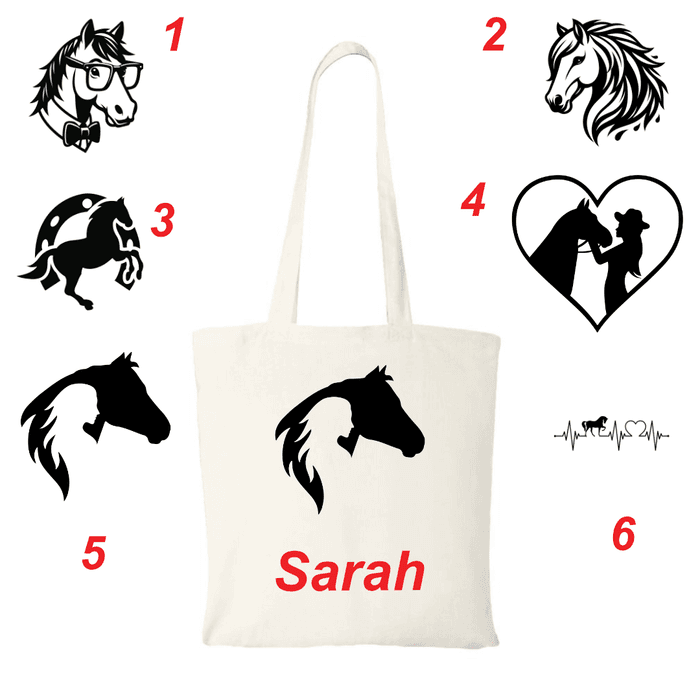 Tote bag sac foure tout cheval poney personnalisé