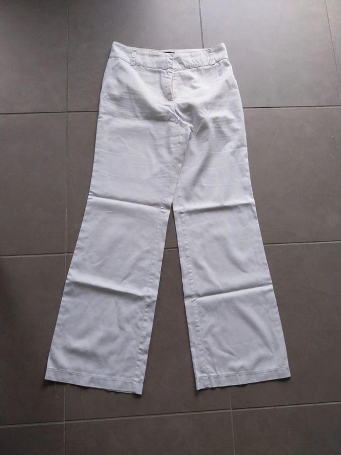 Pantalon en toile blanc cassé T38 - photo numéro 2