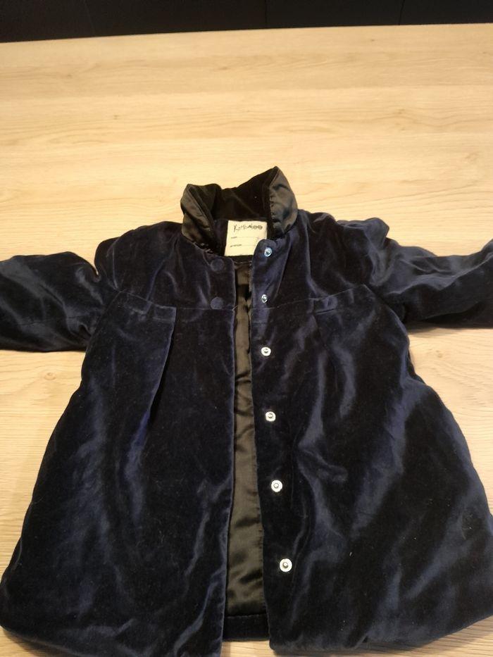 Manteau velours bleu marine - photo numéro 1