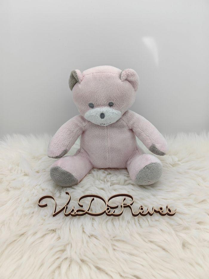 Doudou ours  Musti Mustela Rose et gris - photo numéro 1