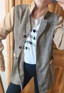 Veste vintage imprimé animal made in France  beige marron