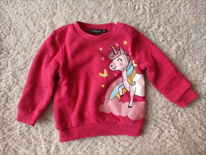 Pull licorne rose fuchsia 9 mois - photo numéro 1