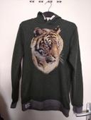 Sweat vert motif tigre