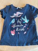 T-shirt MC H&M bleu marine 2-4 ans