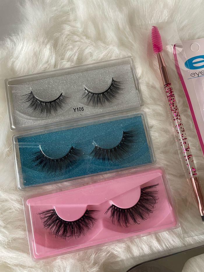 Lot 3x faux cils + colle + accessoires - photo numéro 2