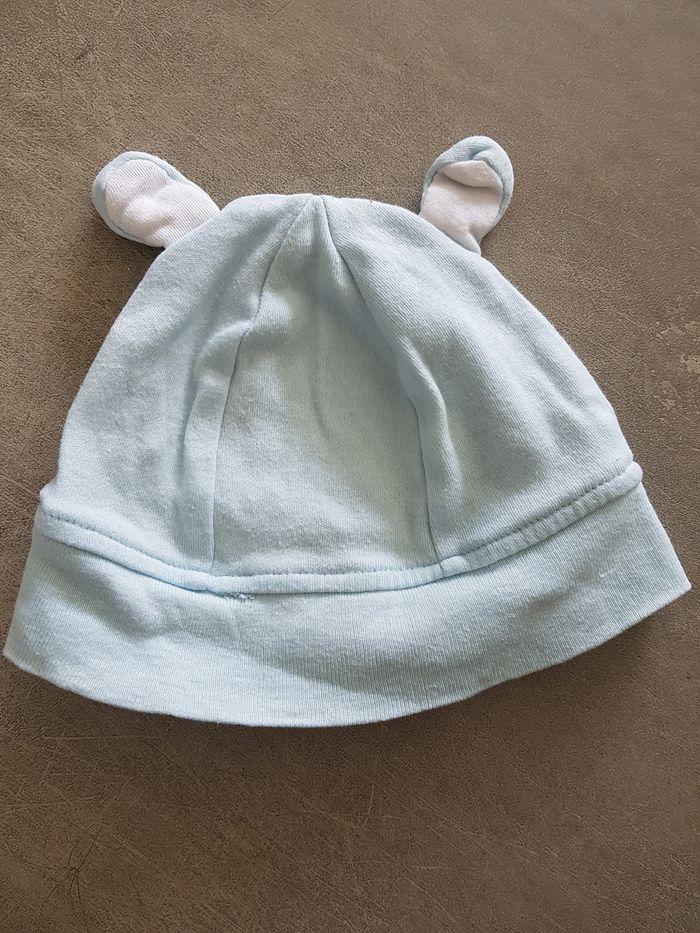 Bonnet naissance bébé bleu clair