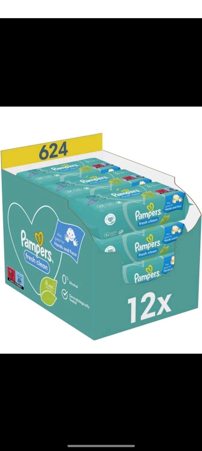 Carton de 12 paquets de lingettes Pampers fresh clean - photo numéro 1