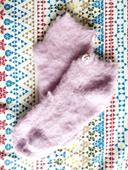 💥 NEUF chaussettes cocooning mohair rose lilas embellissement boutons père Noël