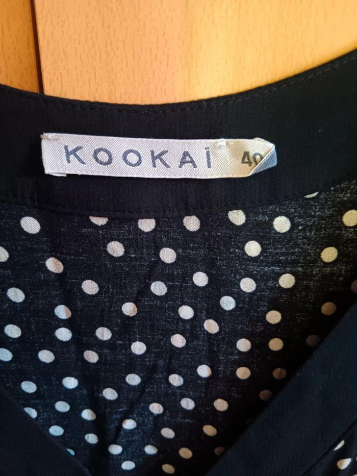 Robe Kookai manches courtes noir pois blancs - photo numéro 4