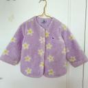 Veste molletonnée violette à fleurs - Taille 2 ans (Hiver)