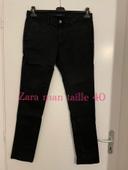 Pantalon noir style chino taille haute coupe slim Zara man taille 40