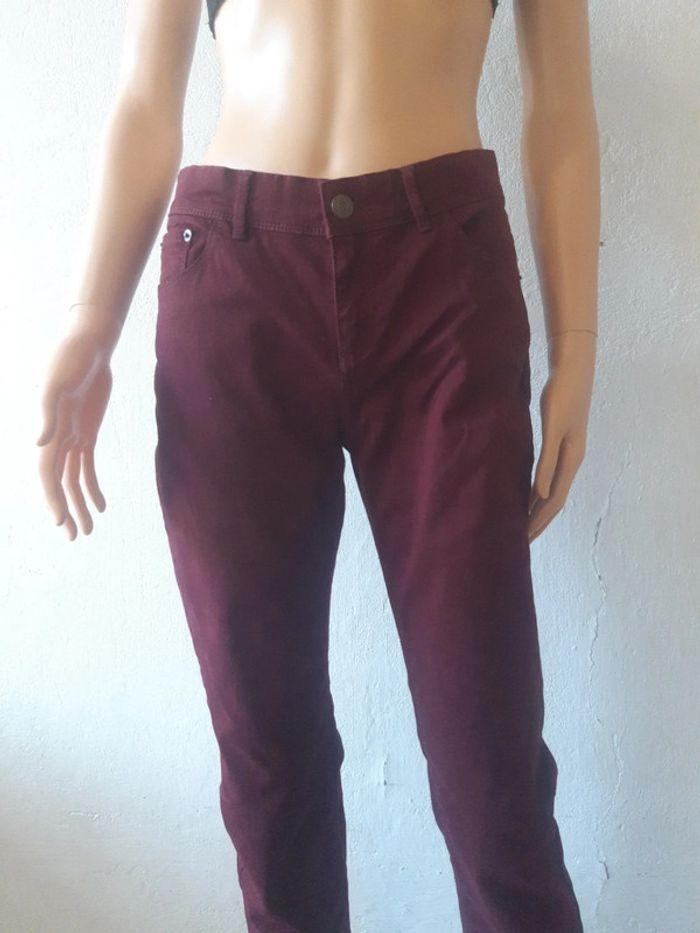 Jean pantalon slim Eleafit W femme aigle taille 38 M couleur rouge bordeaux - photo numéro 2