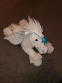 Peluche licorne blanche et bleu