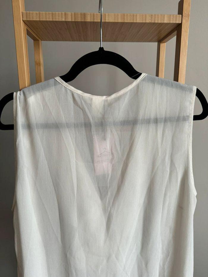 Top H&M voilage blanc Taille 46 - photo numéro 2