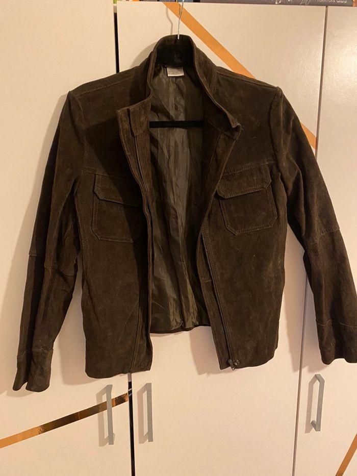 Veste en cuir taille 38-40 la redoute - photo numéro 1