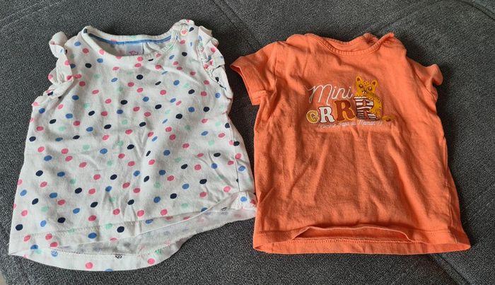 Lot de 2 tee shirts fille 6 mois