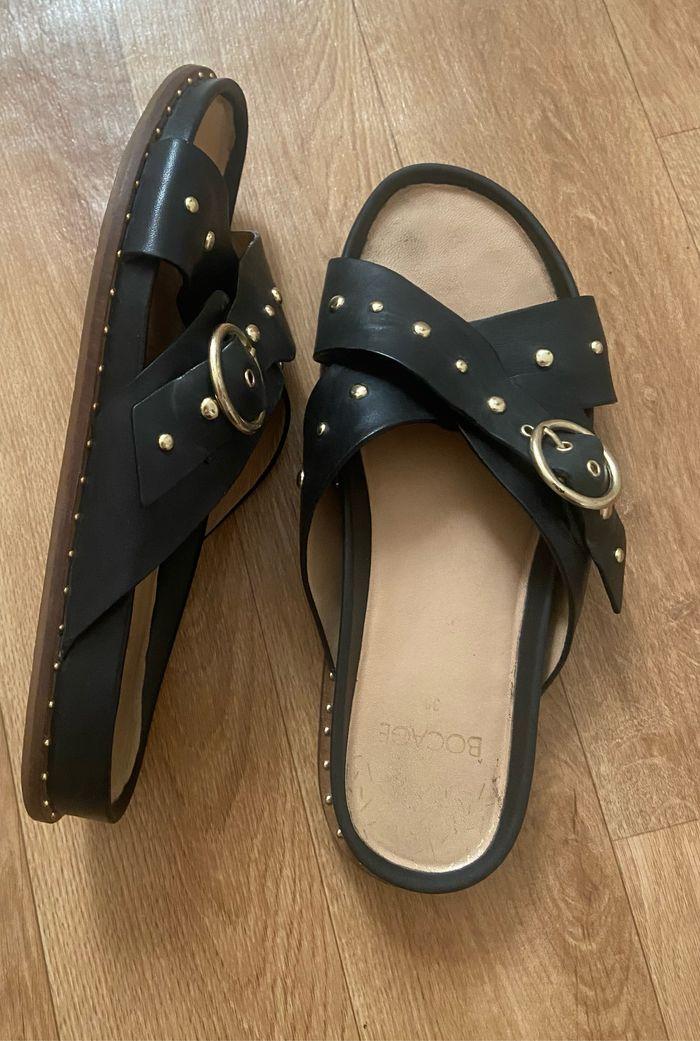 Mules noires cuir 38 - photo numéro 4