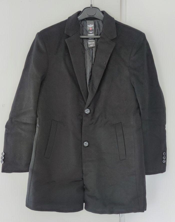 Manteau long en laine pour hommes taille XL couleur noire - photo numéro 1