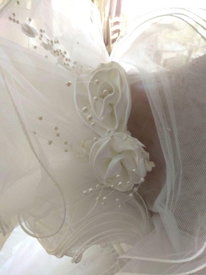 Robe de mariée Pronuptia blanche en voile  taille 36/38+ chapeau capelline satin et tulle - photo numéro 4