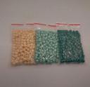 Lot de 3 sachets de 20g de perles de rocailles tons vert  de 4 mm