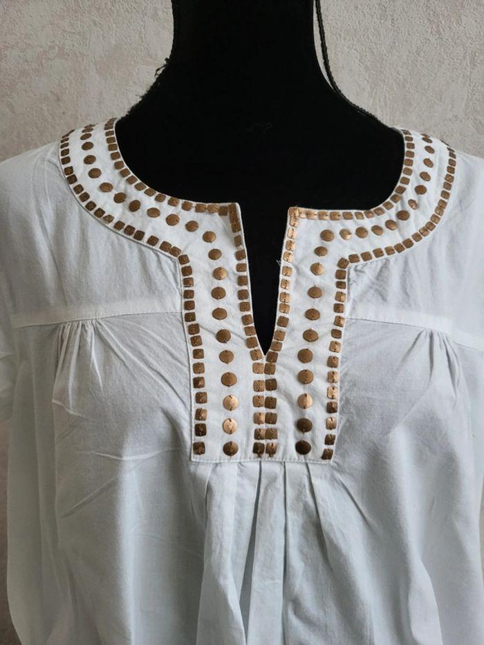 Blouse coton blanc doré taille 50 - photo numéro 4