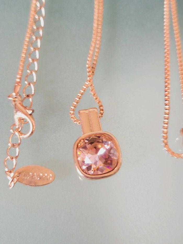 Lot collier et bracelet Yves Rocher couleur rose gold pierre zirconium rose - photo numéro 8