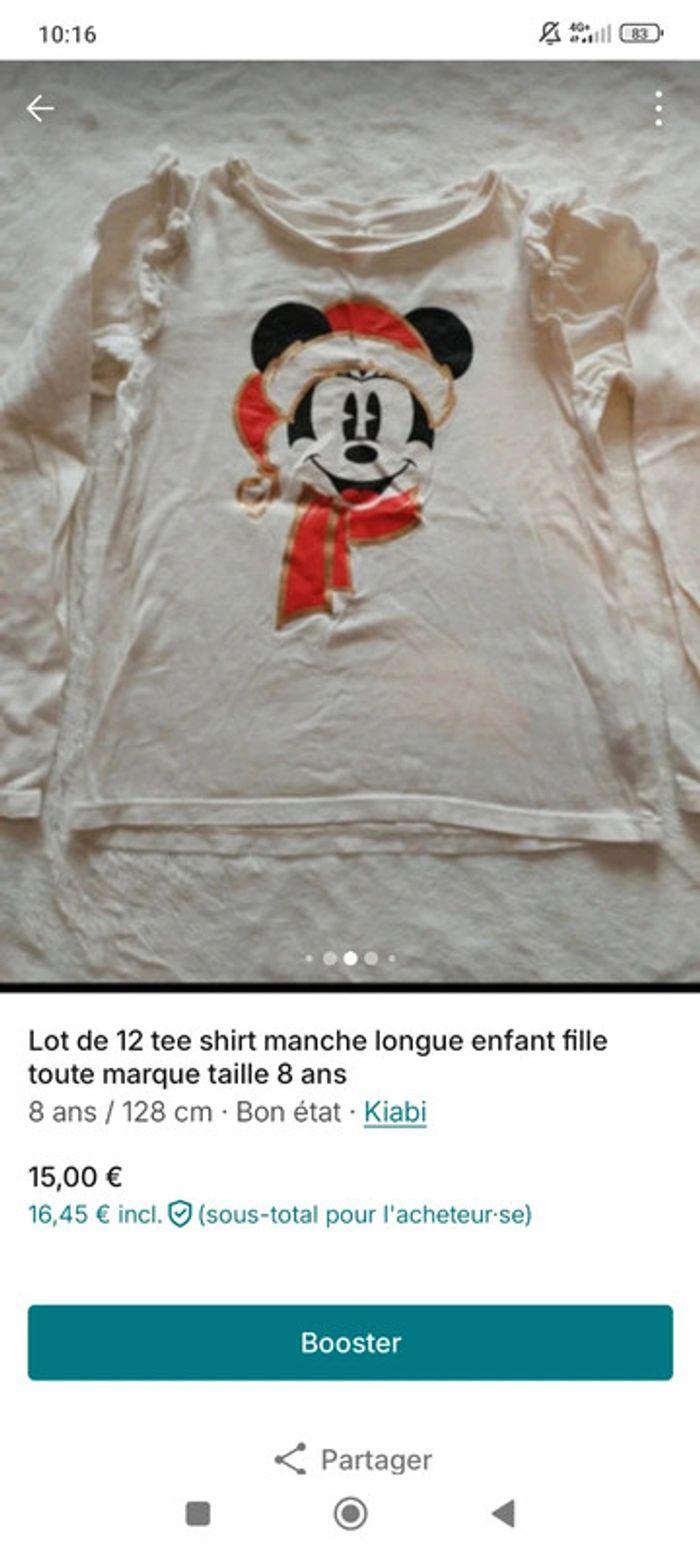 Lot de tee shirt manche longue  enfant fille toute marque taille 08 ans - photo numéro 6