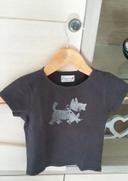 tee-shirt chipie gris chat argenté 4 ans en très bon état