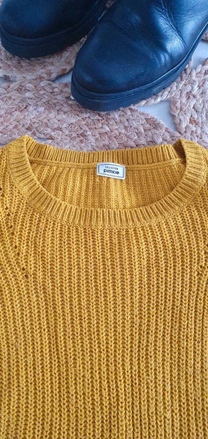 Pull en maille jaune moutarde - Pimkie - Taille S : 36 - 38 - photo numéro 2