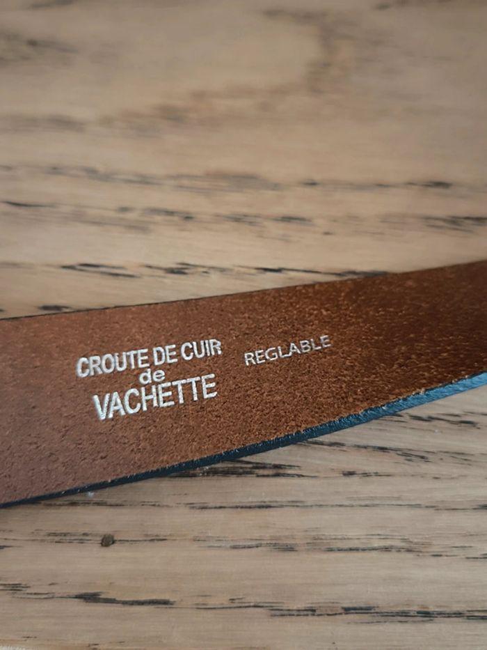 🤎 Ceinture croûte de cuir de vachette réglable  cm🤎 - photo numéro 5