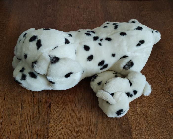 Grande peluche chien dalmatien et son bébé - photo numéro 2