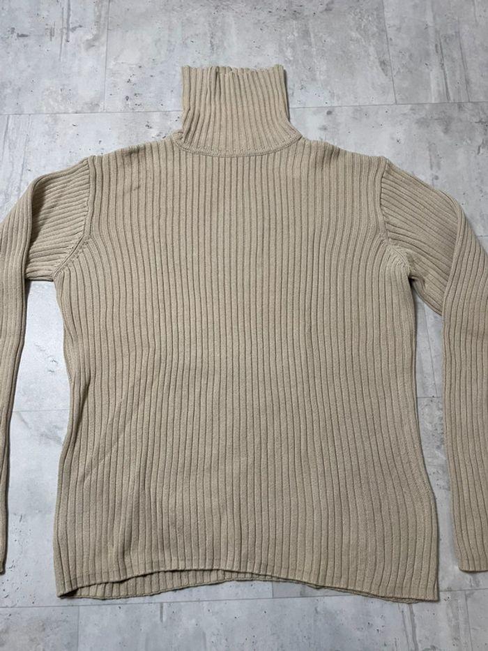 Pull col roulé beige homme - photo numéro 2