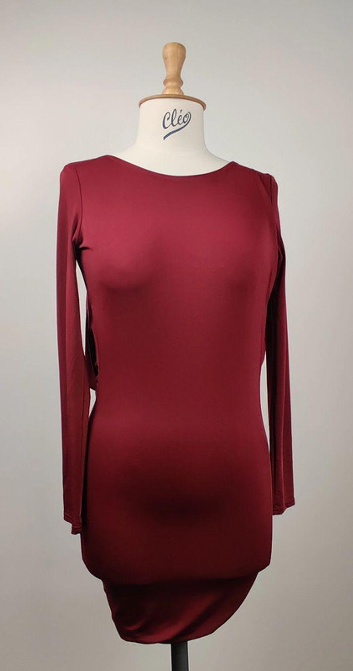 Robe dos nu bénitier avec ou sans bijou bordeaux - Club L - 40 - photo numéro 4