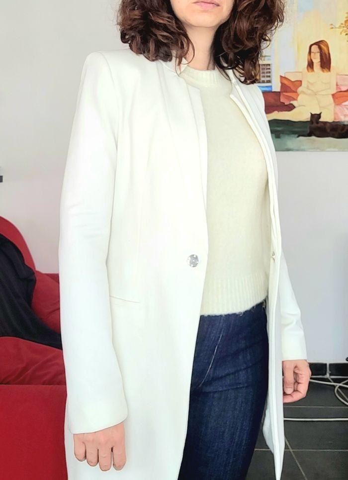 Manteau Zara blanc 36 chic - photo numéro 2