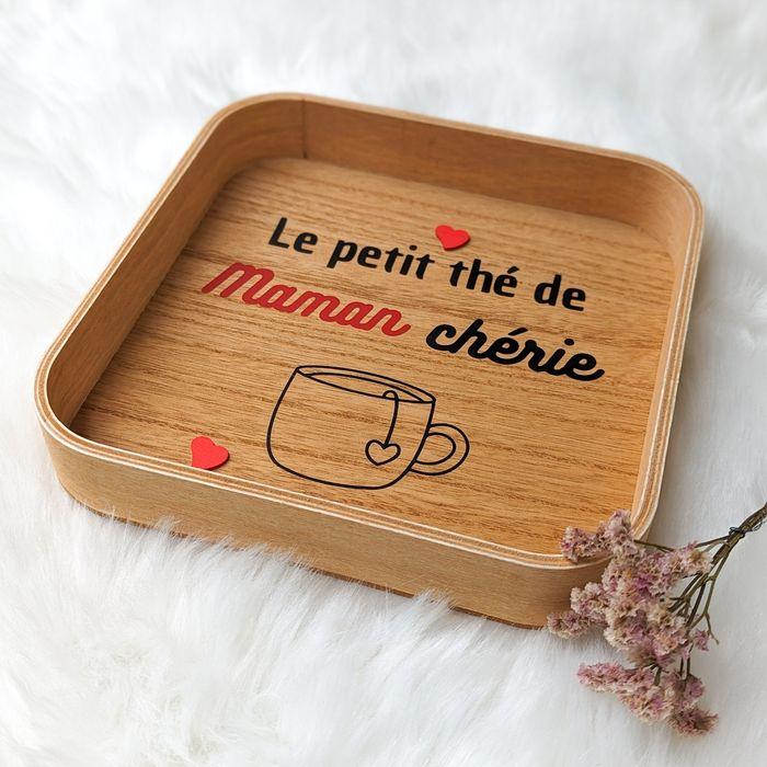 Plateau de thé/café/gâteaux personnalisé / Fête des mères-grands mères / cadeau pour maman et mamie - photo numéro 1