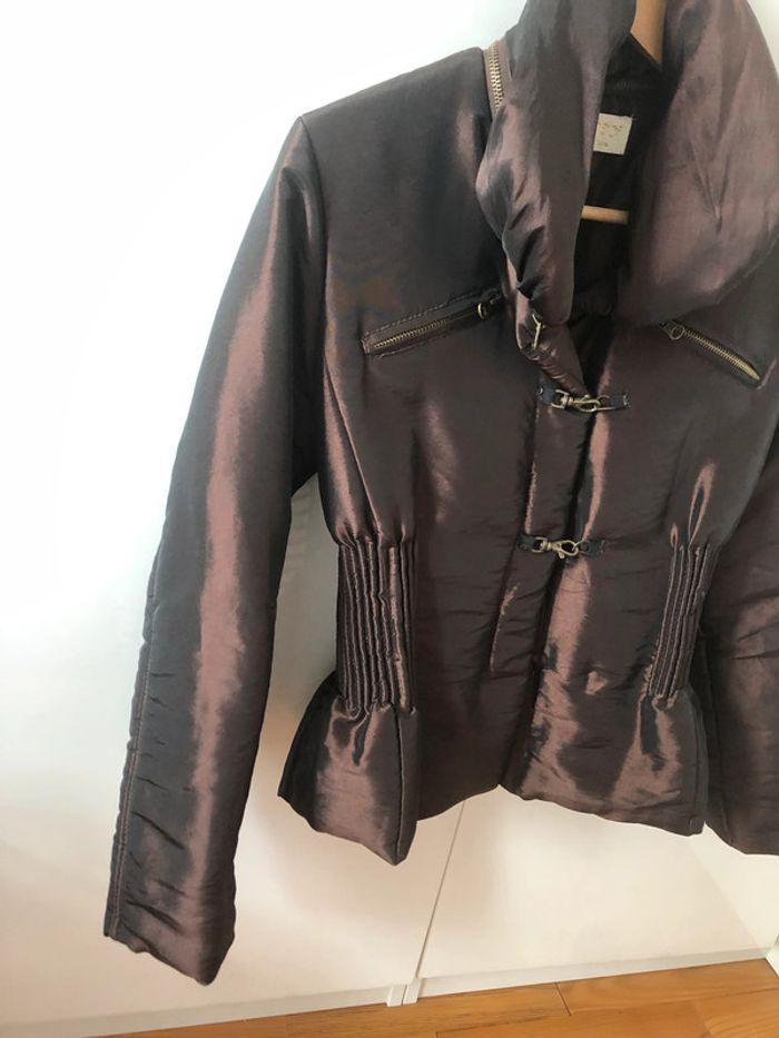 Blouson parka veste manteau doudoune 38 marron glacé - photo numéro 4