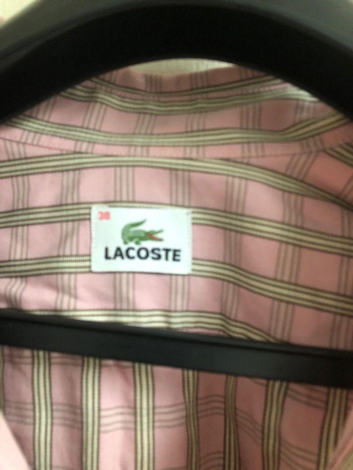 Chemise Lacoste Taille 38 à carreaux Rose - photo numéro 3