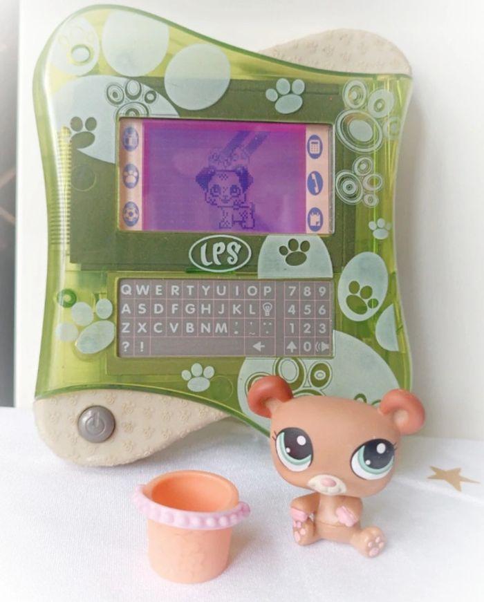 Lps little petshop électronique console chien vert green Tamagotchi tablette figurine ours bear - photo numéro 1