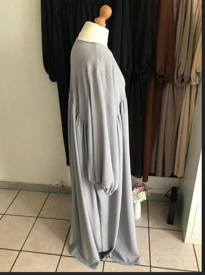 Abaya ballon gris clair 🌙 ourlet gratuit - photo numéro 4