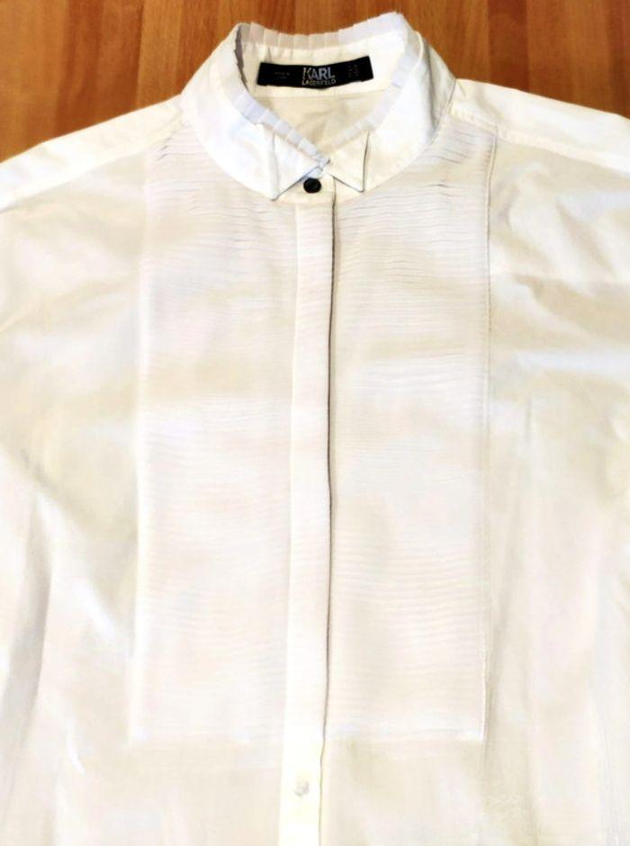 Chemise plastron 100%coton blanc, Karl Lagerfeld, t.42/xl/10, neuve - photo numéro 10